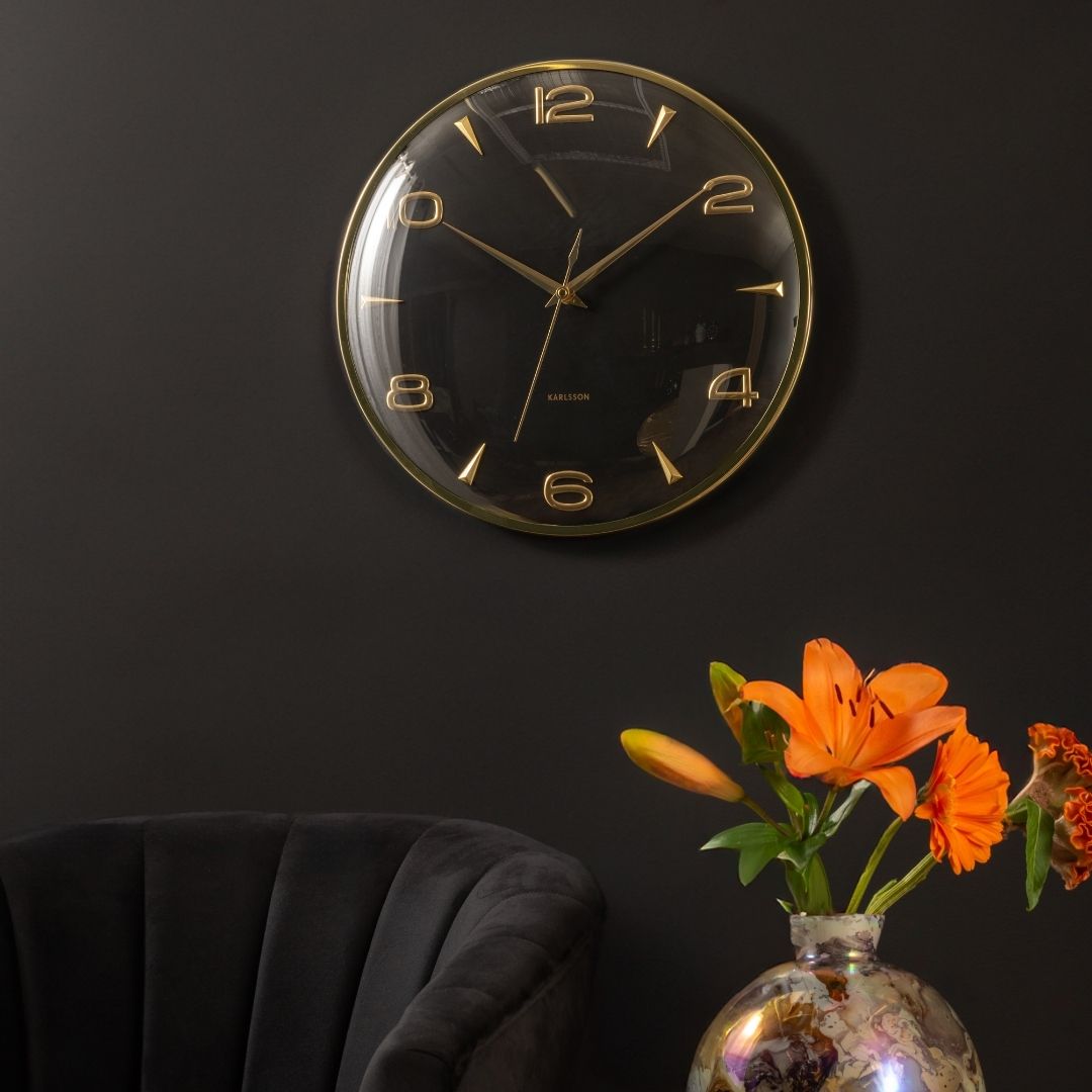 Wall Clock Sienna Glow Black