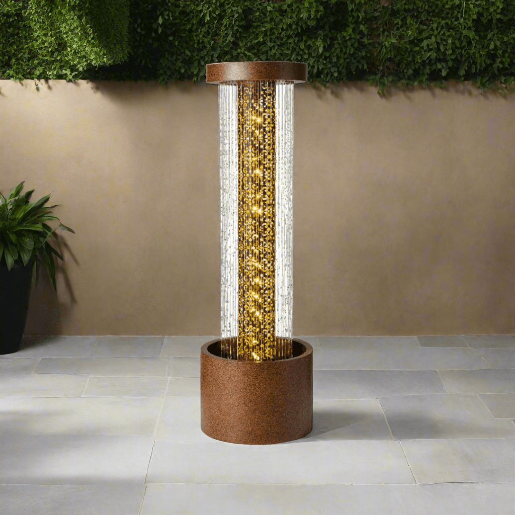 Water Feature Cylinder - Rustic Brown