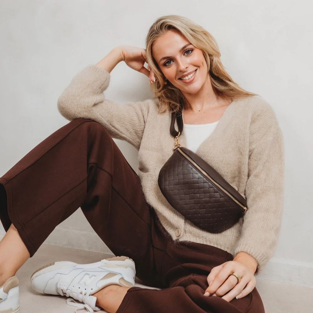 Woven Sling Bag Chocolate