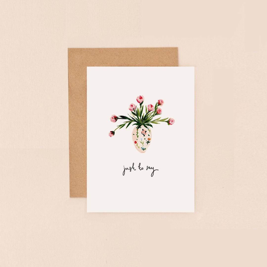 Vase Of Flowers Just To Say Mini Card