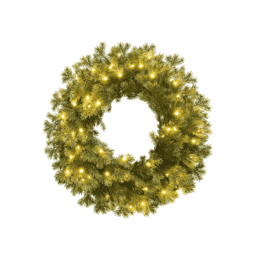 Pre-Lit Christmas Wreath Woburn Fir Green