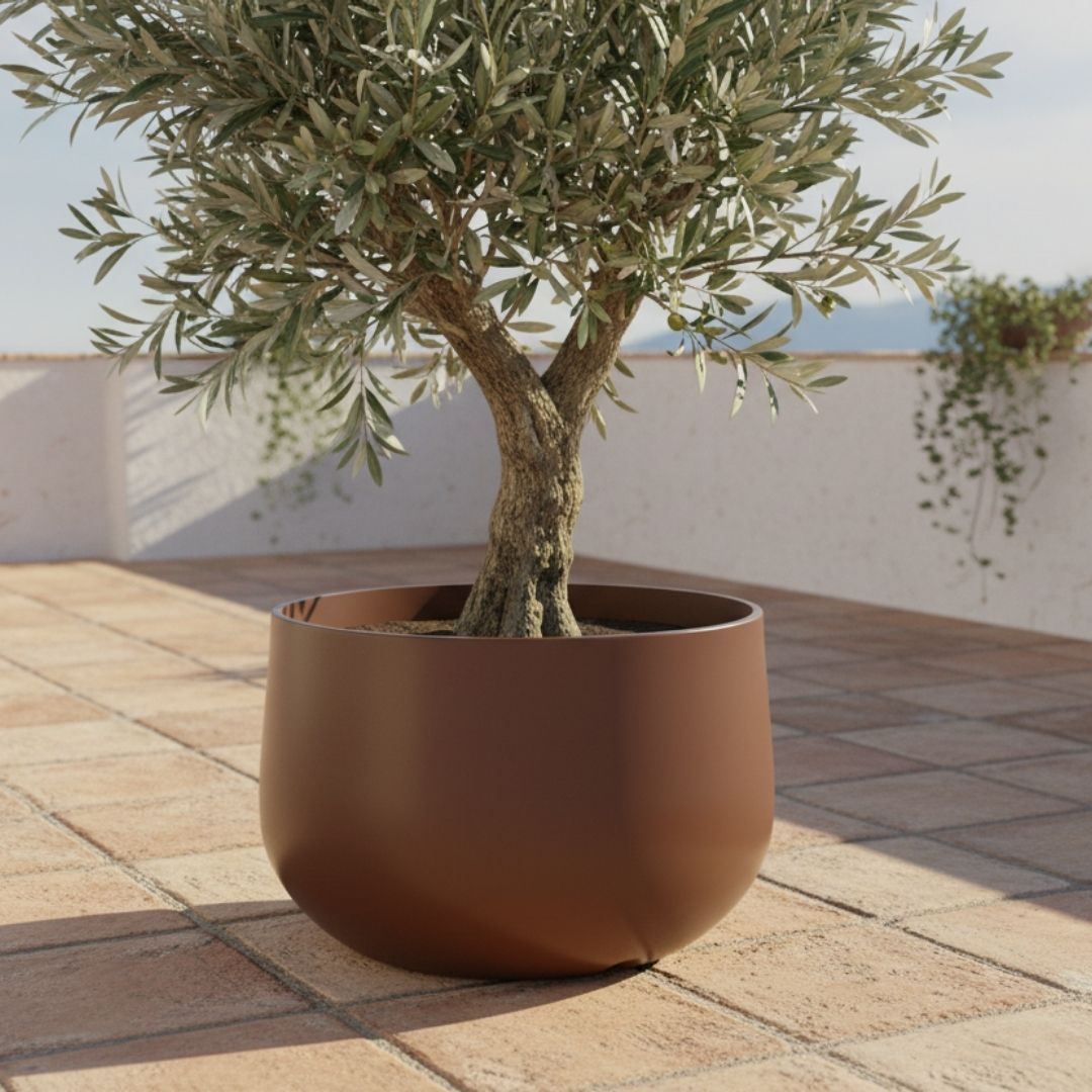 Acaya XL Bowl Planter - Brown