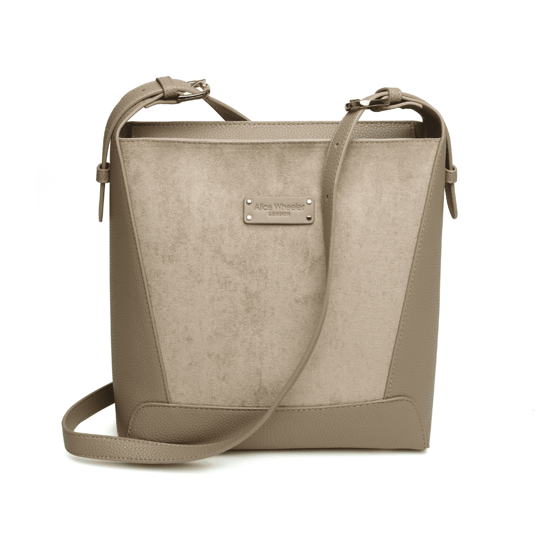 Suede Kensington Cross Body Bag - Mink