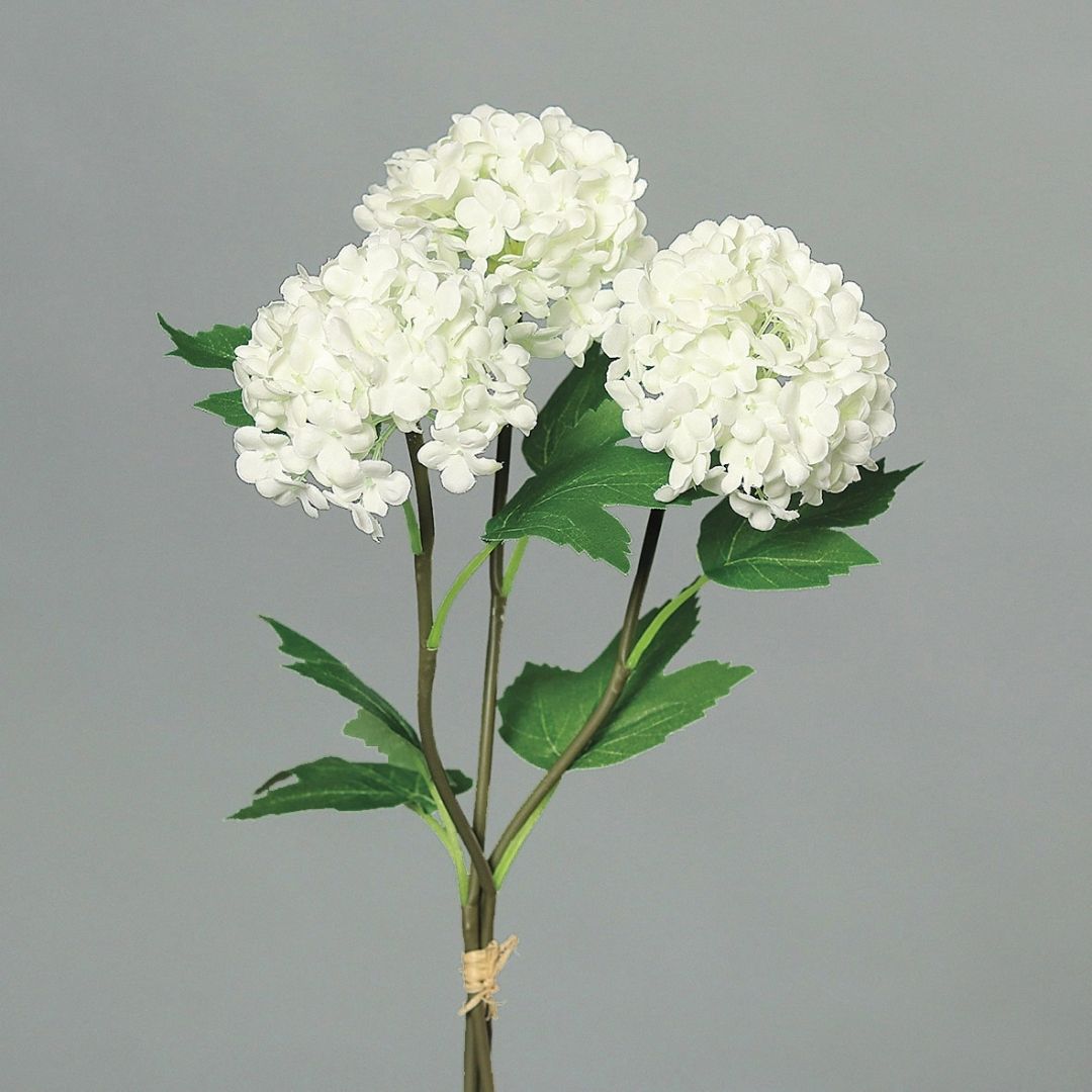 Artificial Snowball Viburnum Bunch - 25cm