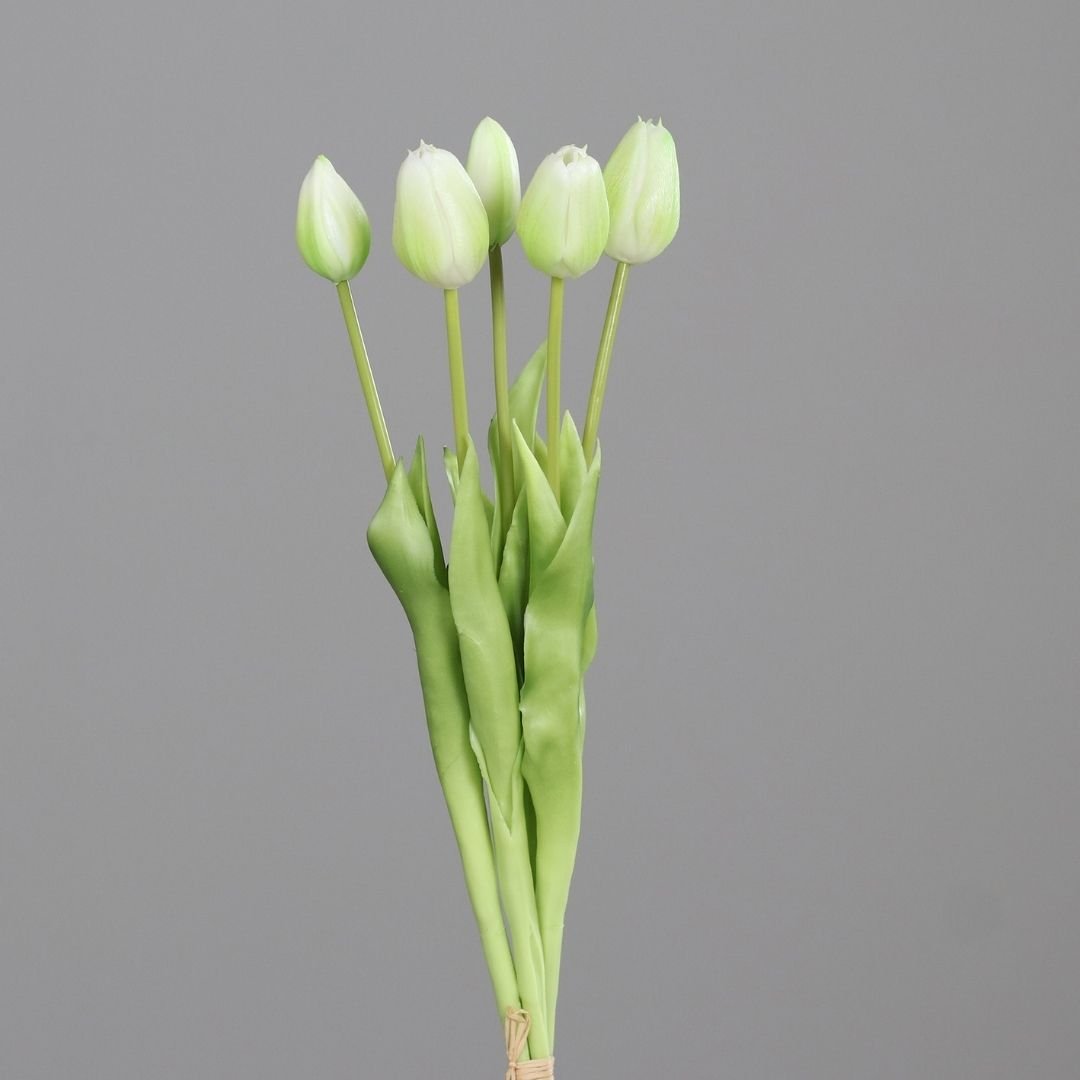 Artificial Tulip Bunch White - 44cm