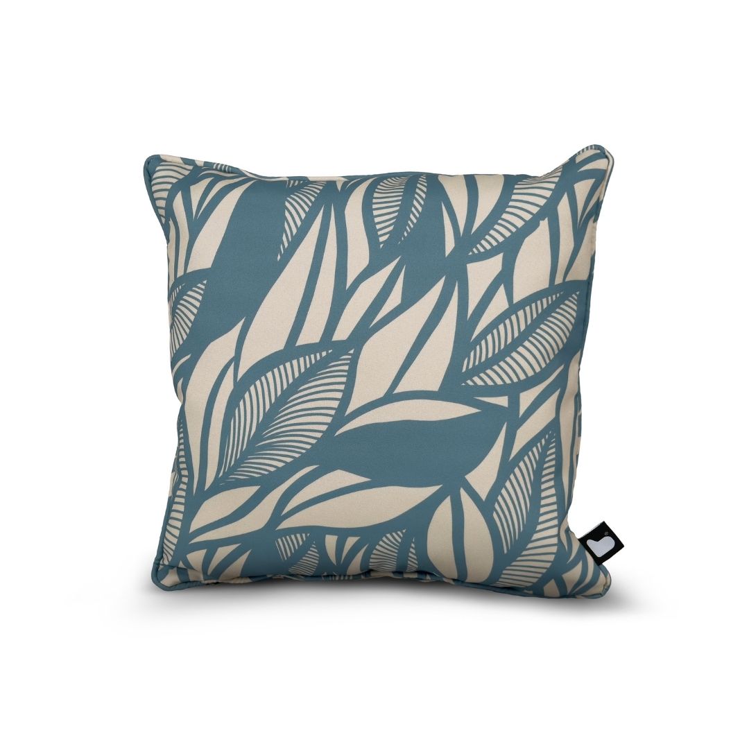 B Outdoor Cushion Poplar Leaf - Sea Blue