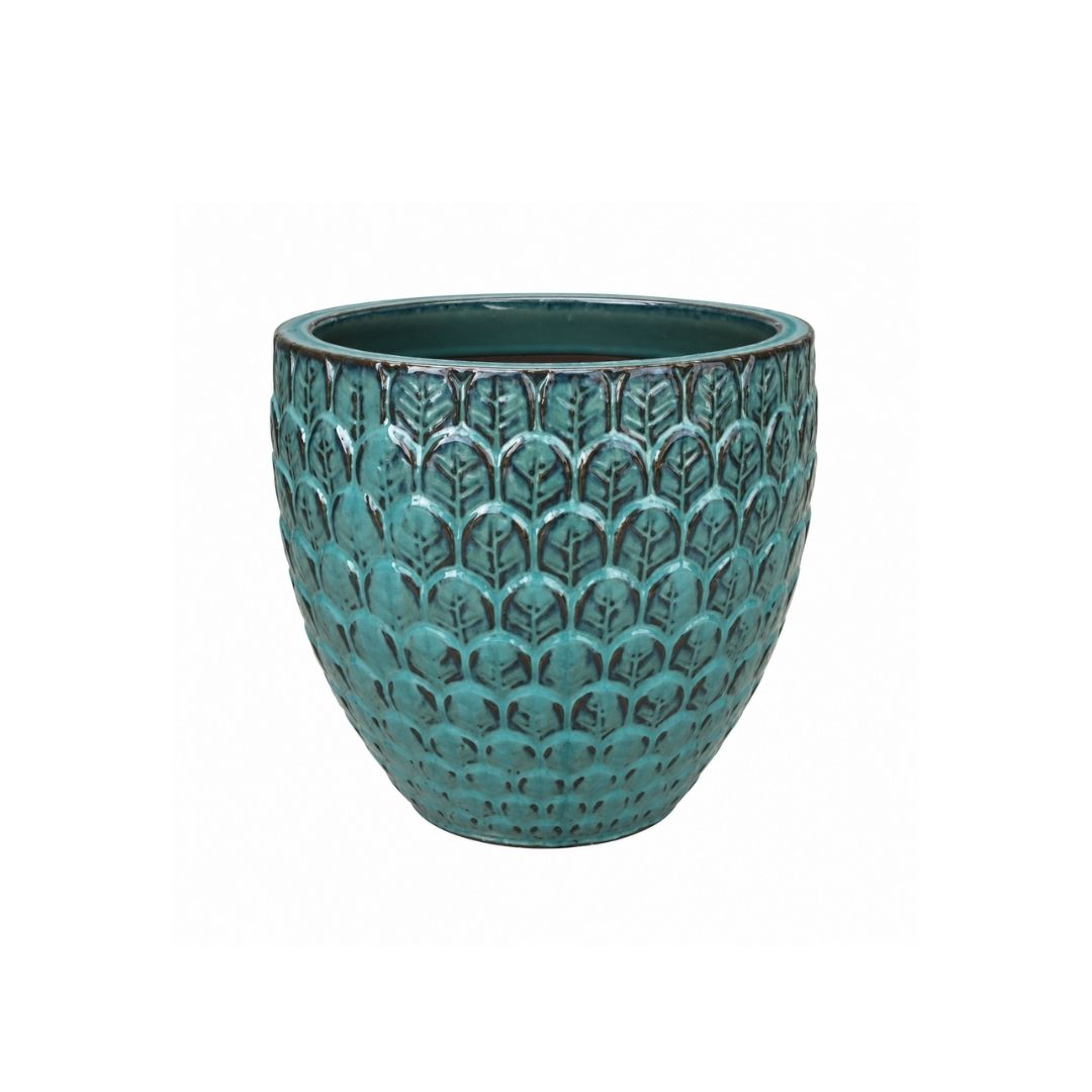 Glazed Pot Babylone - Light Blue