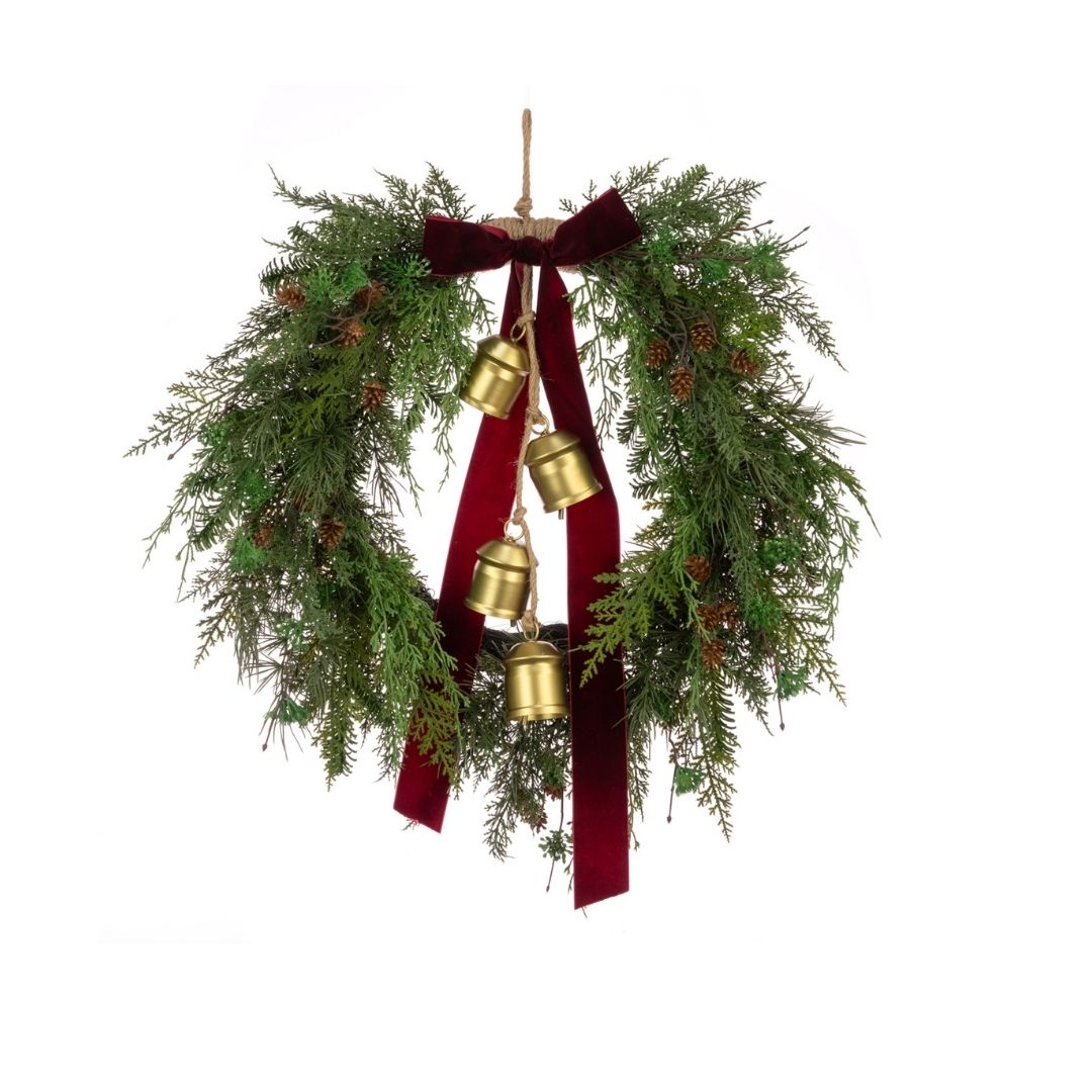 Christmas Belmesthorpe Wreath Bow and Bells