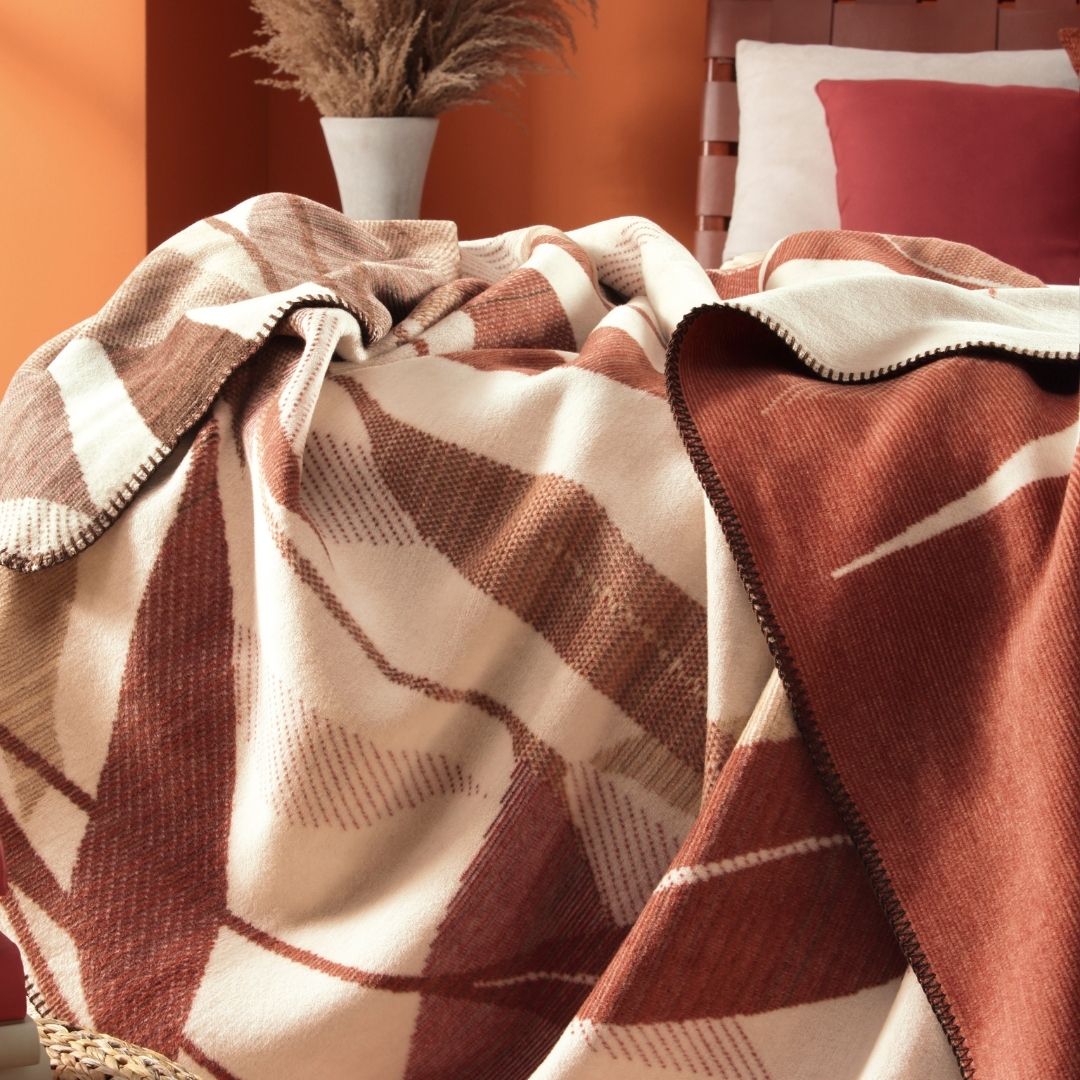 Ember Leaves Throw Blanket