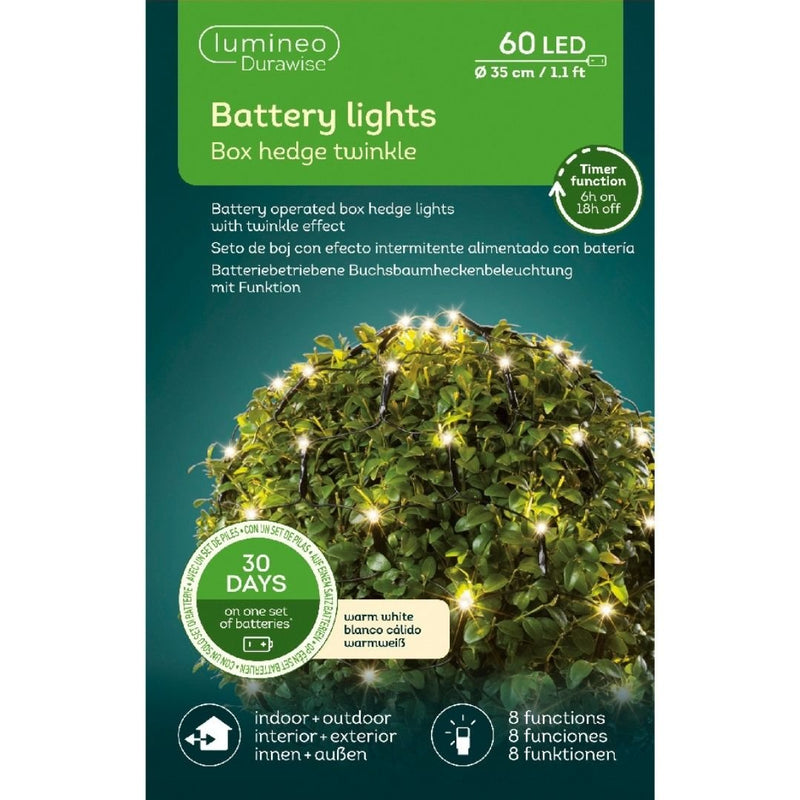 Box Hedge Twinkle Lights - Warm White