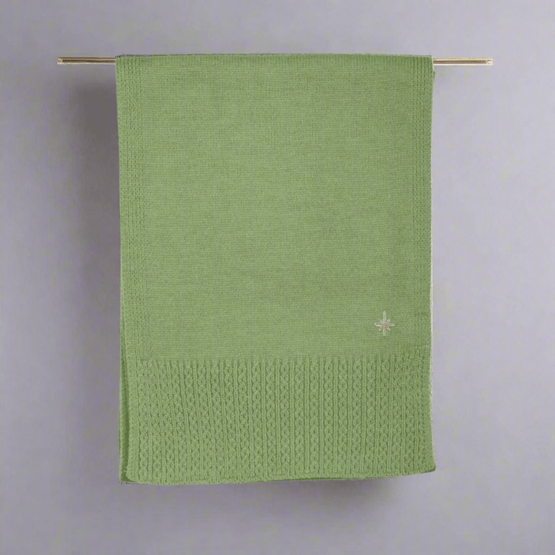 Cable Detail Scarf - Green