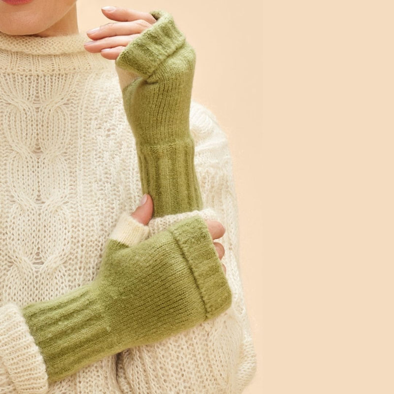 Cassia Wrist Warmers - Sage