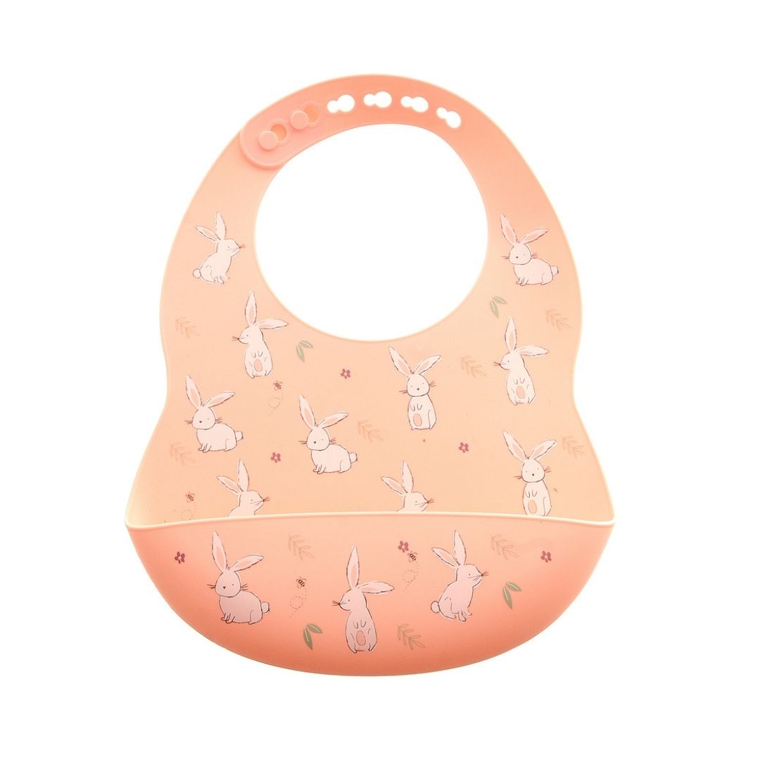 Catch It Silicone Bib Bunnies Pink