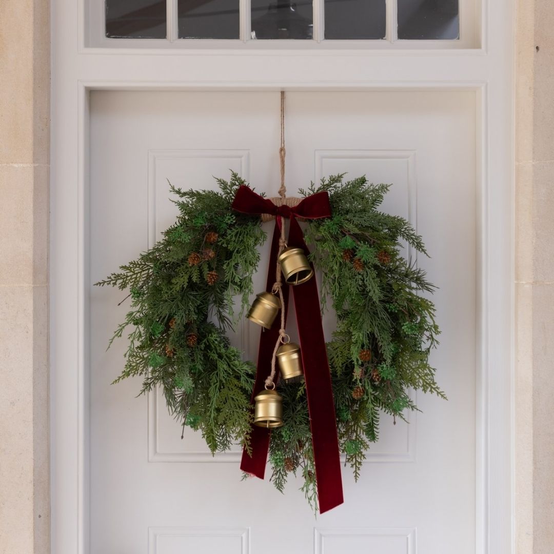 Christmas Belmesthorpe Wreath Bow and Bells