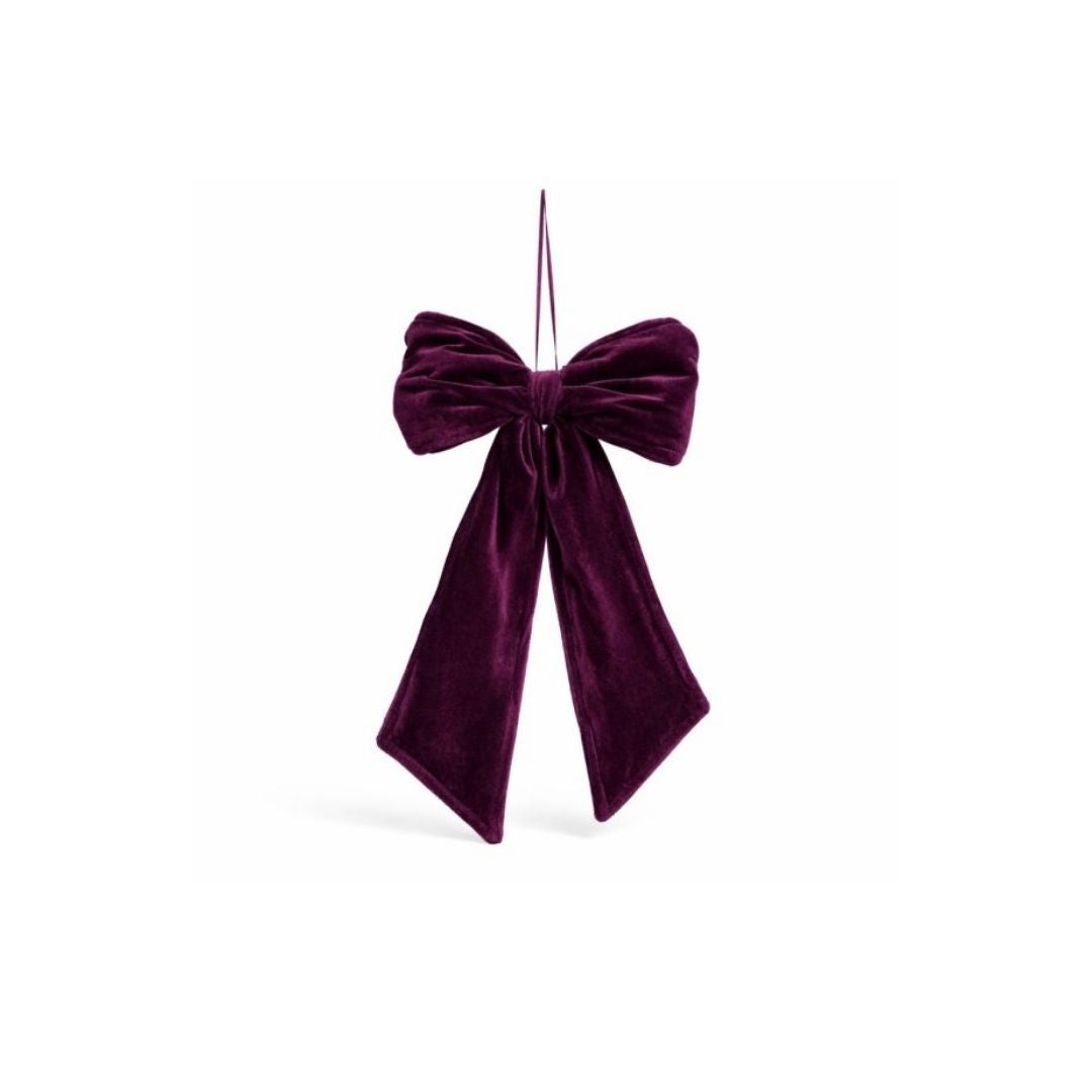 Mini Plum Velvet Bow