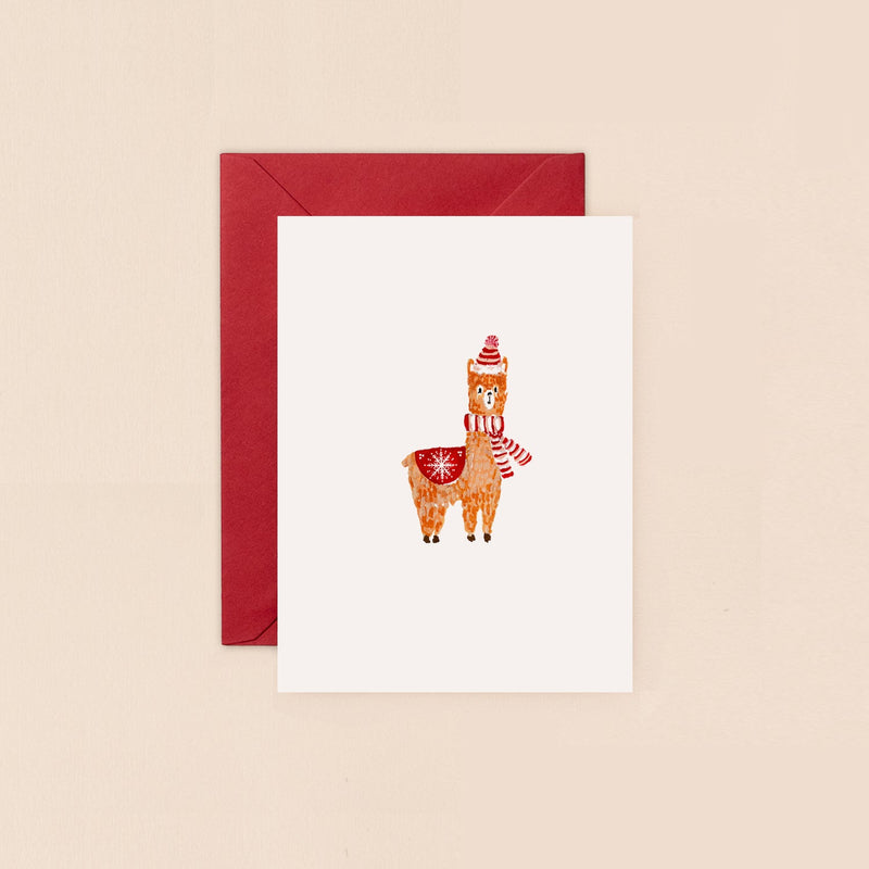 Christmas Card Christmas Alpaca Mini Card