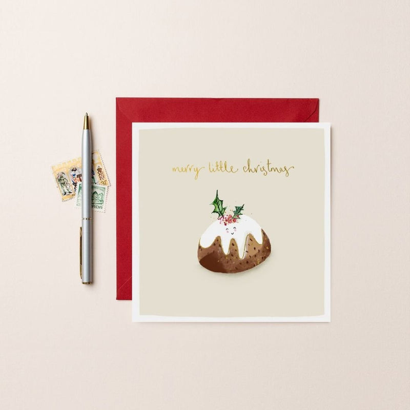 Christmas Card Pudding Merry Little Christmas