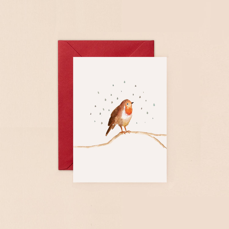 Christmas Card Xmas Robin Mini Card