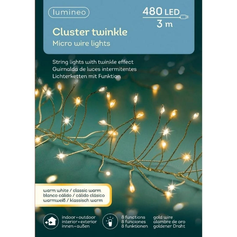 Christmas Cluster Twinkle Lights Micro LED - Warm White/Classic Warm