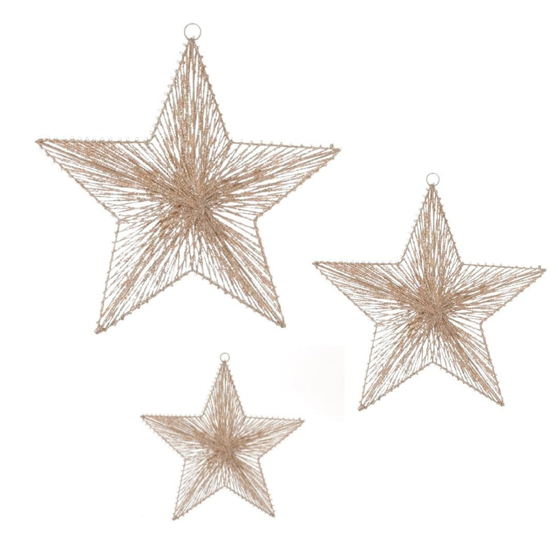 Christmas Decoration Star Gold Glitter