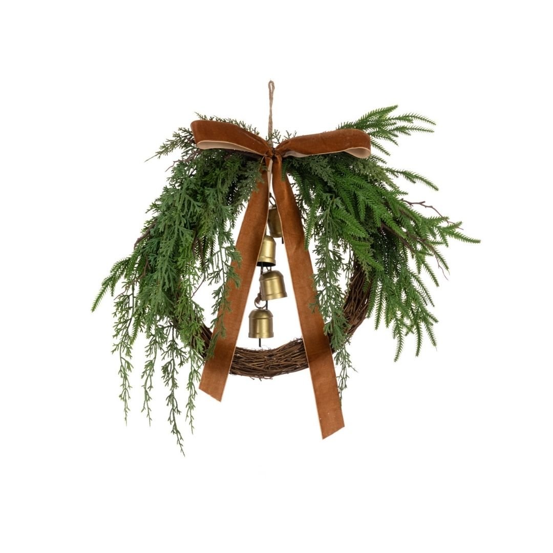 Christmas Demi Wreath Bow and Bells