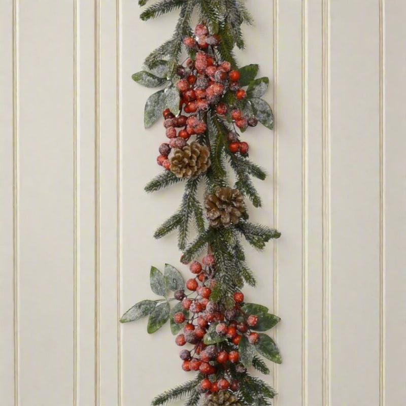 Christmas Garland Red Berry Pinecones