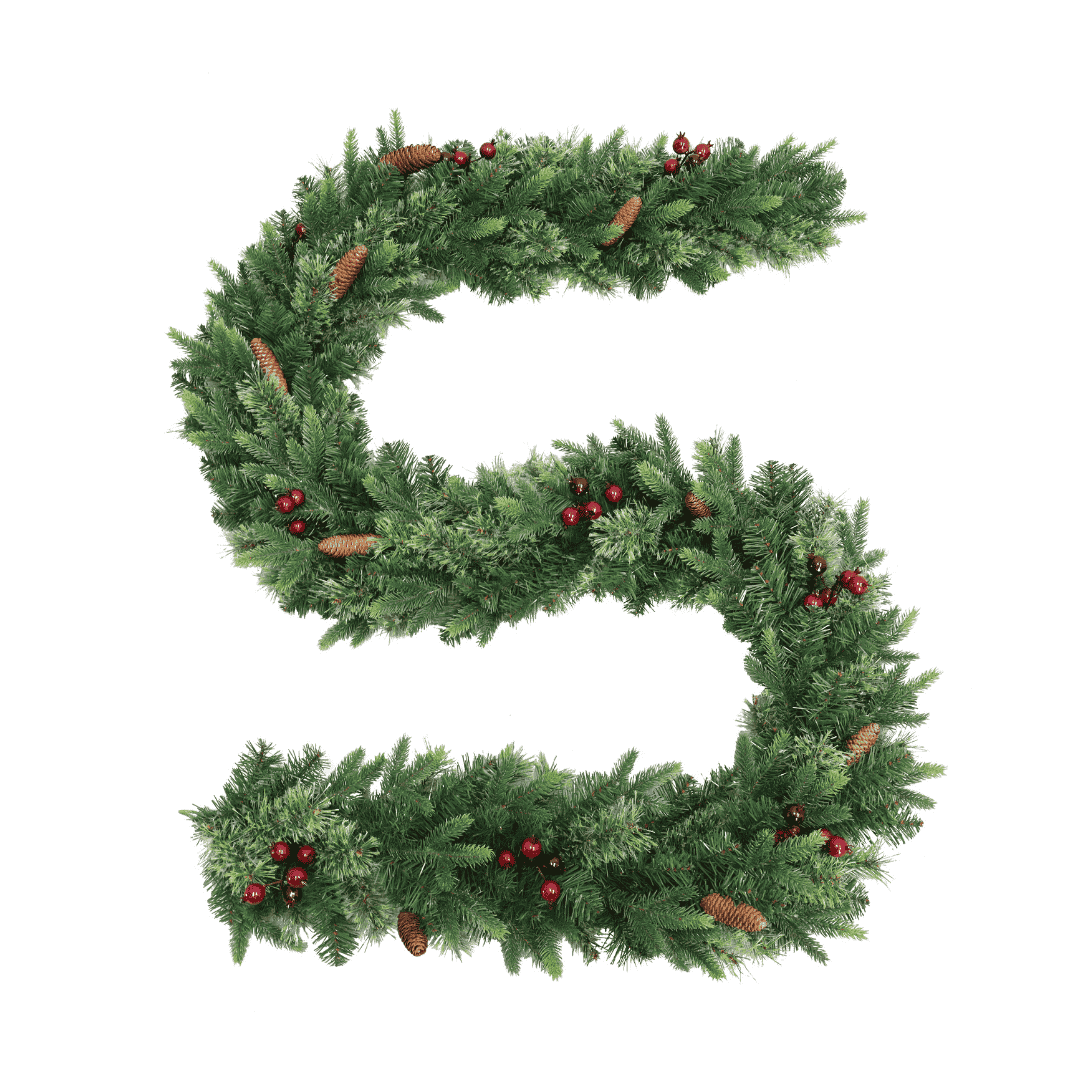 Christmas Garland Rutland Pine 9ft with Berries