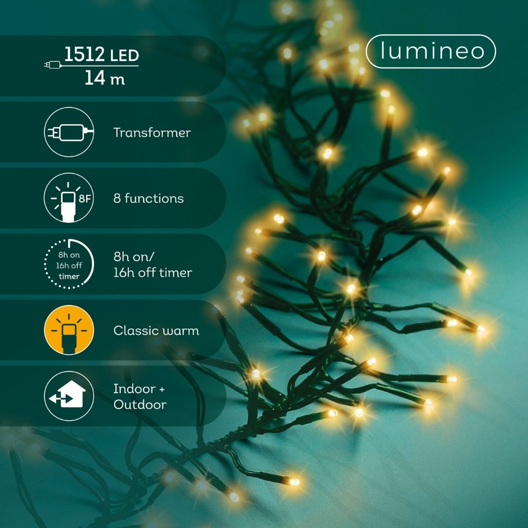Christmas LED Cluster Lights Classic Warm 1512 LED