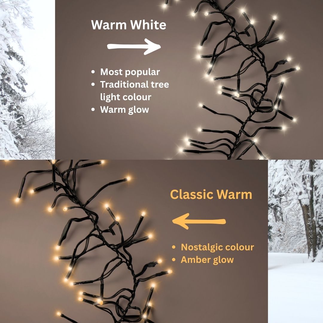 Christmas LED Cluster Lights Warm White 1512 LED