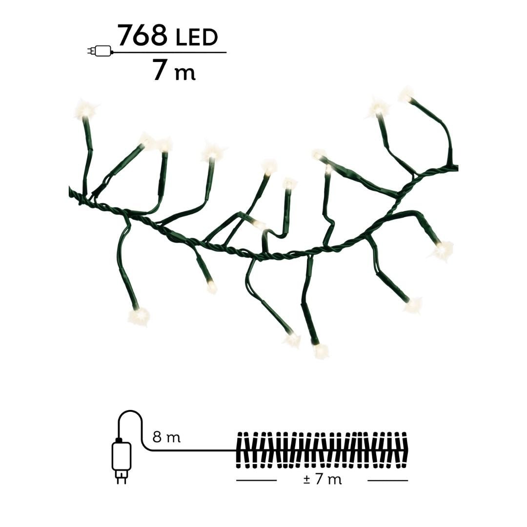 Christmas LED Cluster Lights Warm White 768 LED