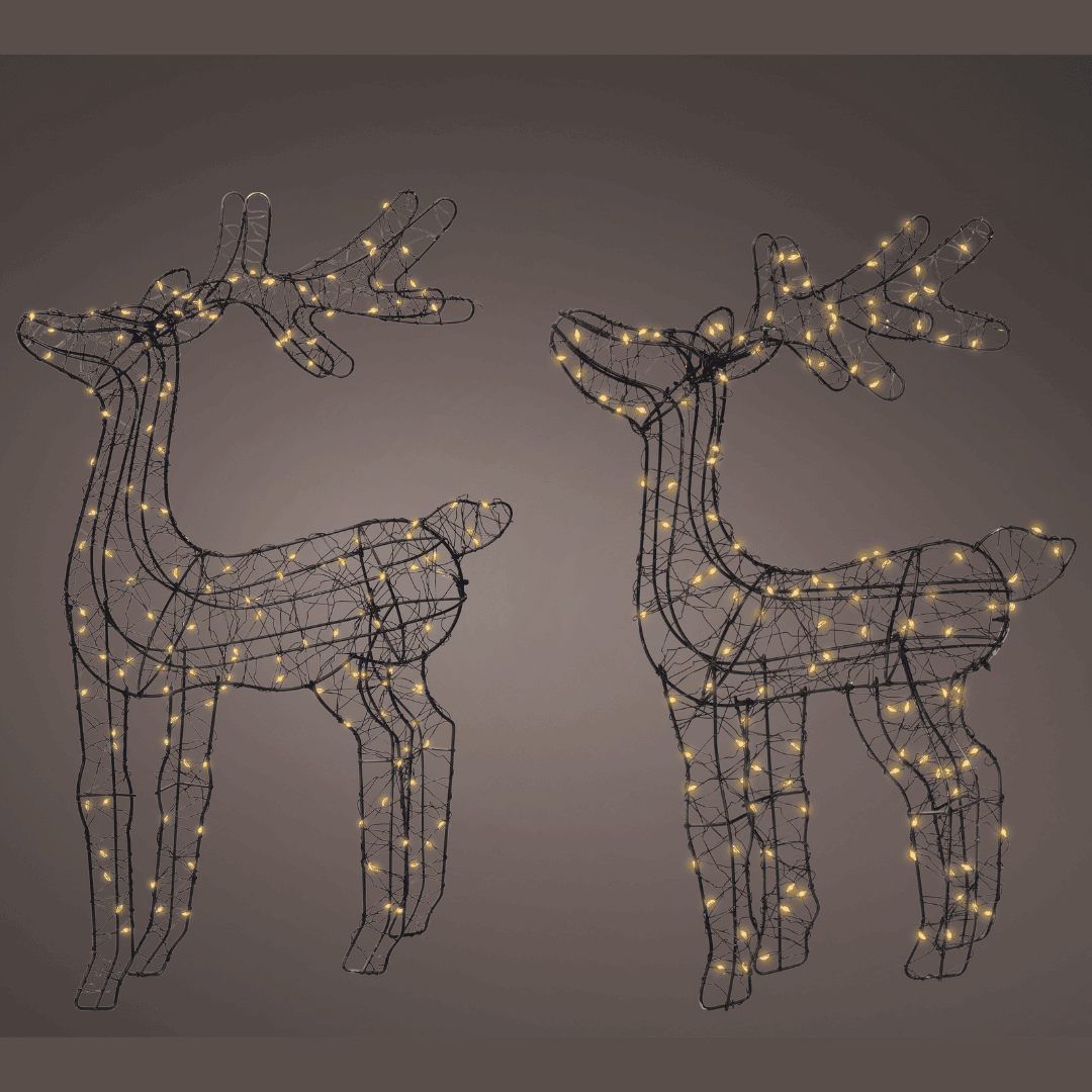 Christmas LED Metal Reindeer - Set 2