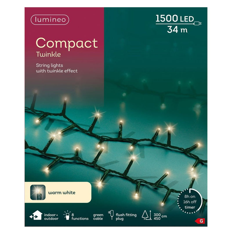 Christmas Lights 1500 LED - Compact, Warm White - Ideal for 7ft Tree