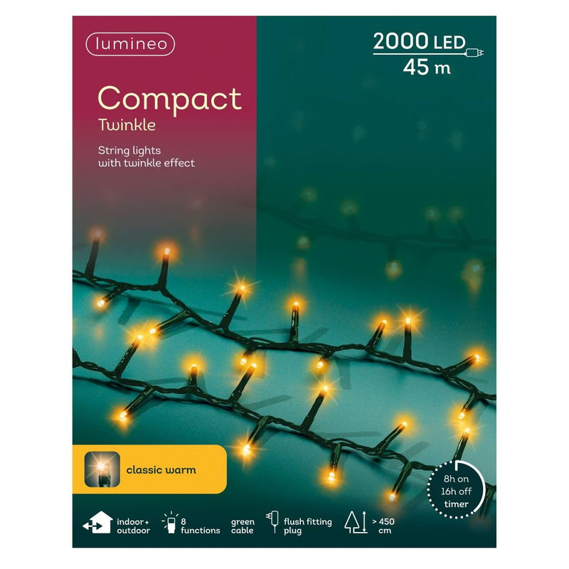 Christmas Lights 2000 LED - Compact, Classic Warm - Ideal for 8ft Tree