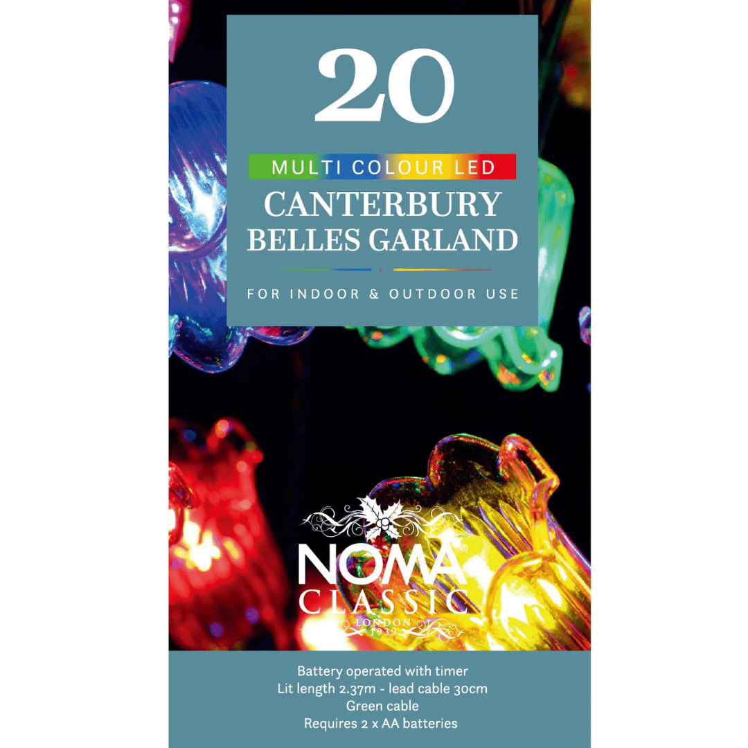 Christmas Lights Canterbury Belles 20 LED Multicolour - Battery
