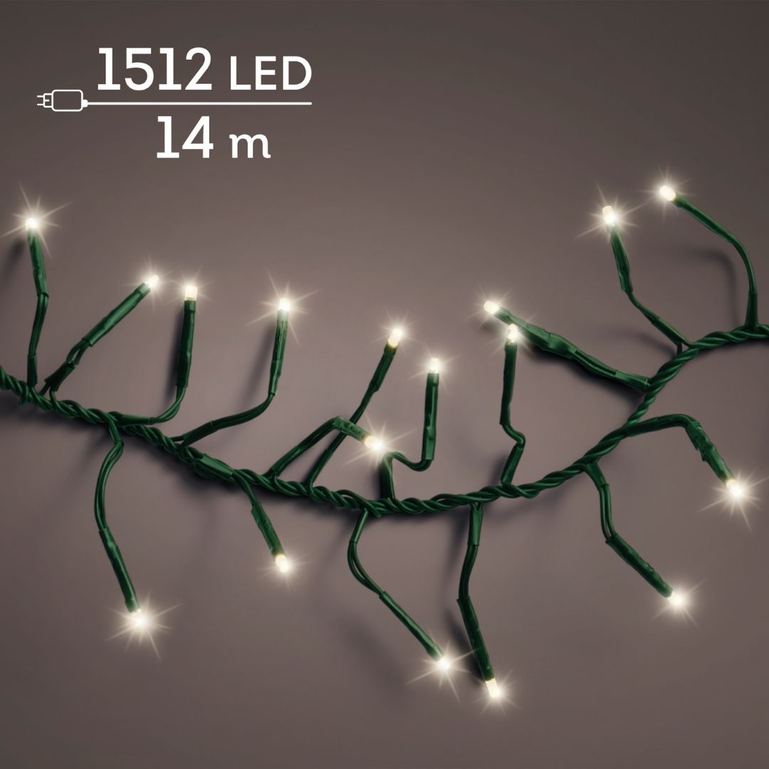 Christmas LED Cluster Lights Warm White 1512 LED