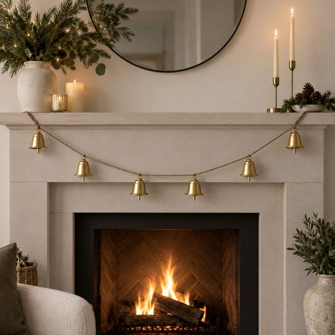 Christmas Metal Bell Garland 138cm