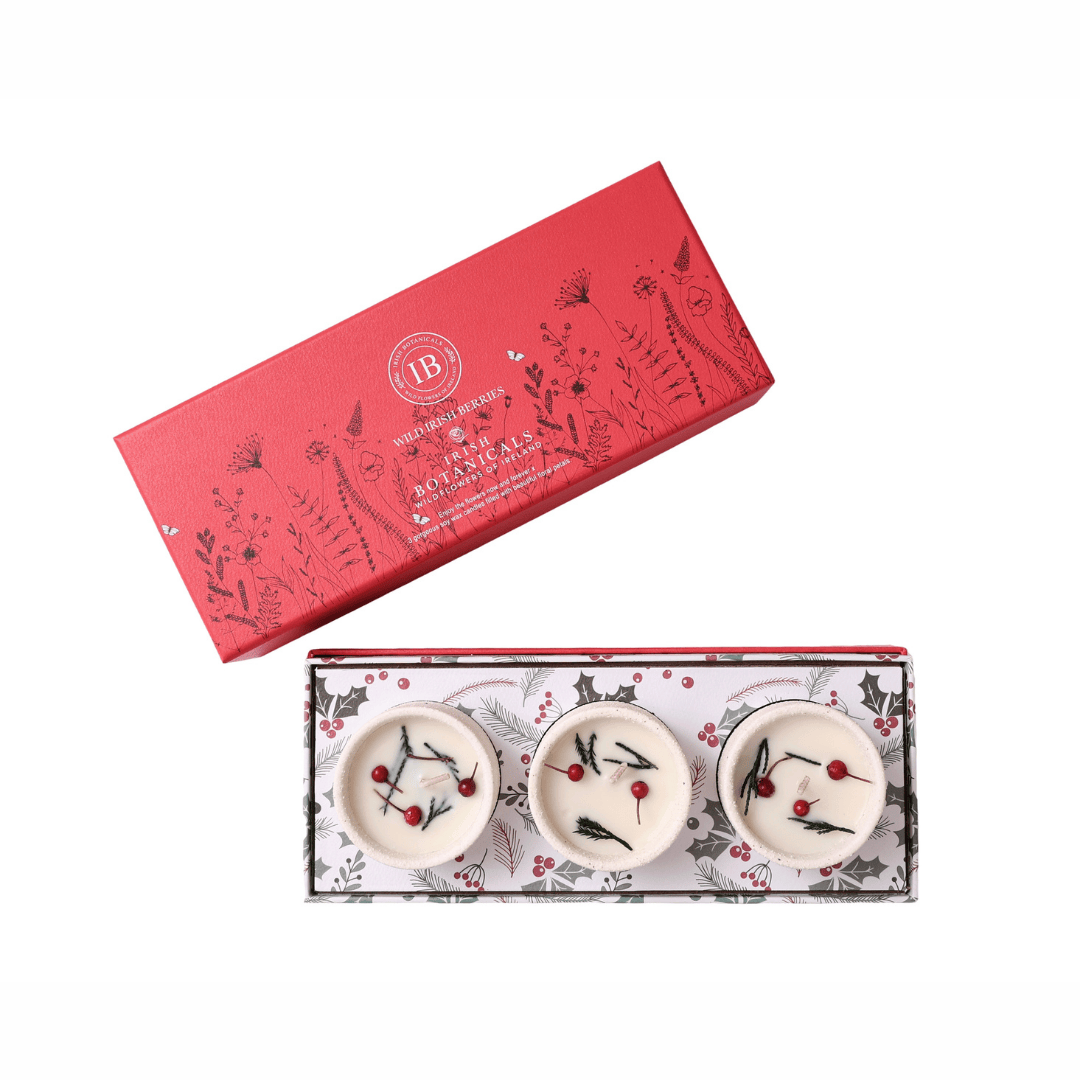 Christmas Mini Candles Ceramic Trio Wild Berries