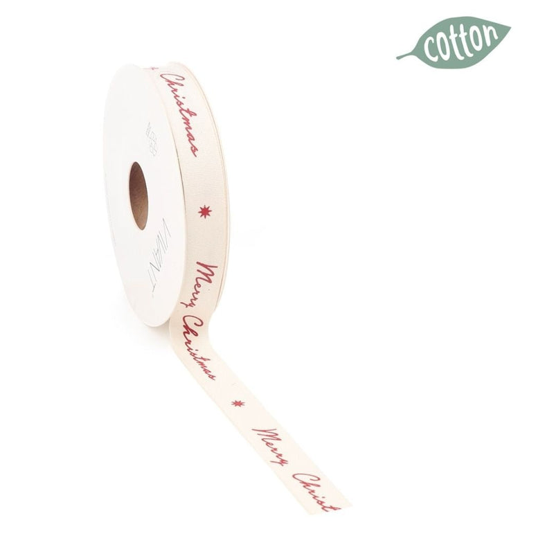 Christmas Ribbon 'Merry Christmas' - Cotton