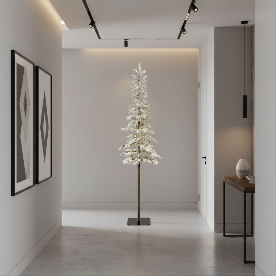 Christmas Snowy Alpine Fir Tree Pre - Lit 2.1m