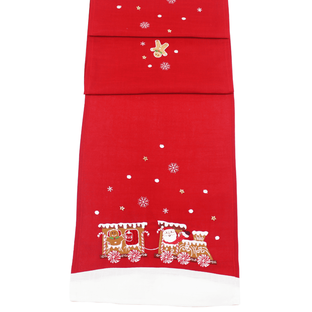Christmas Table Runner 'Gingerbread Train'