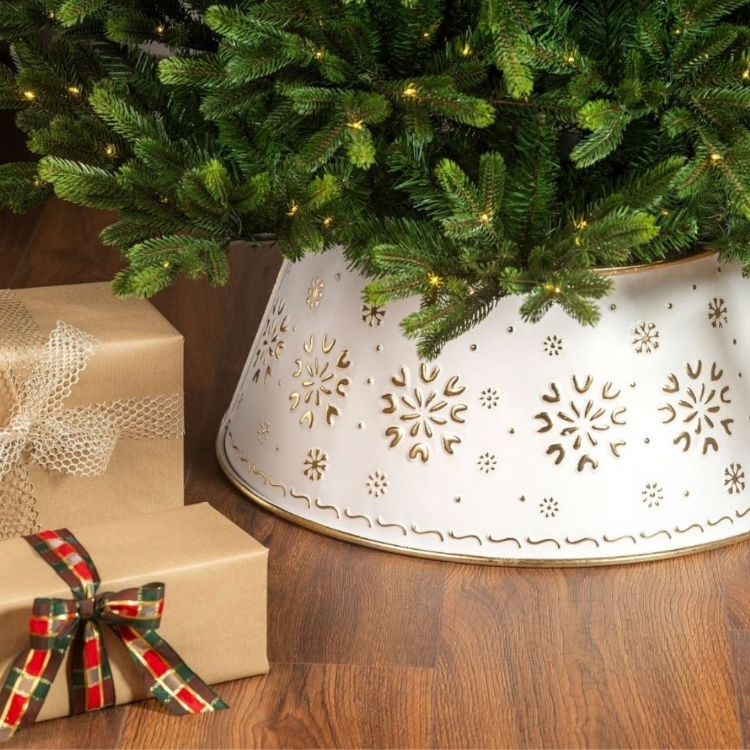 Christmas Tree Ring Iron White/Gold