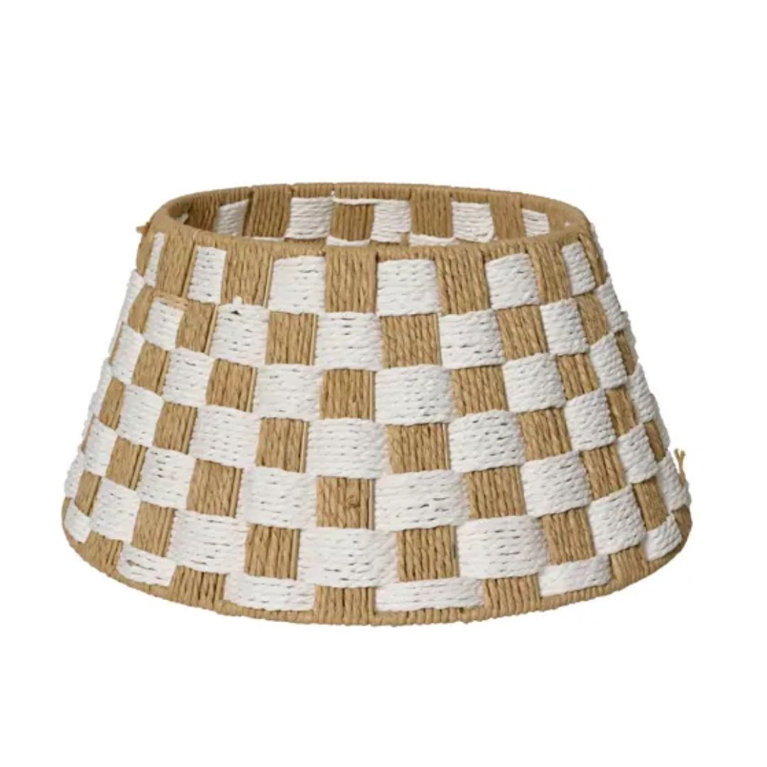 Christmas Tree Ring 6/7ft - Woven Check Natural White
