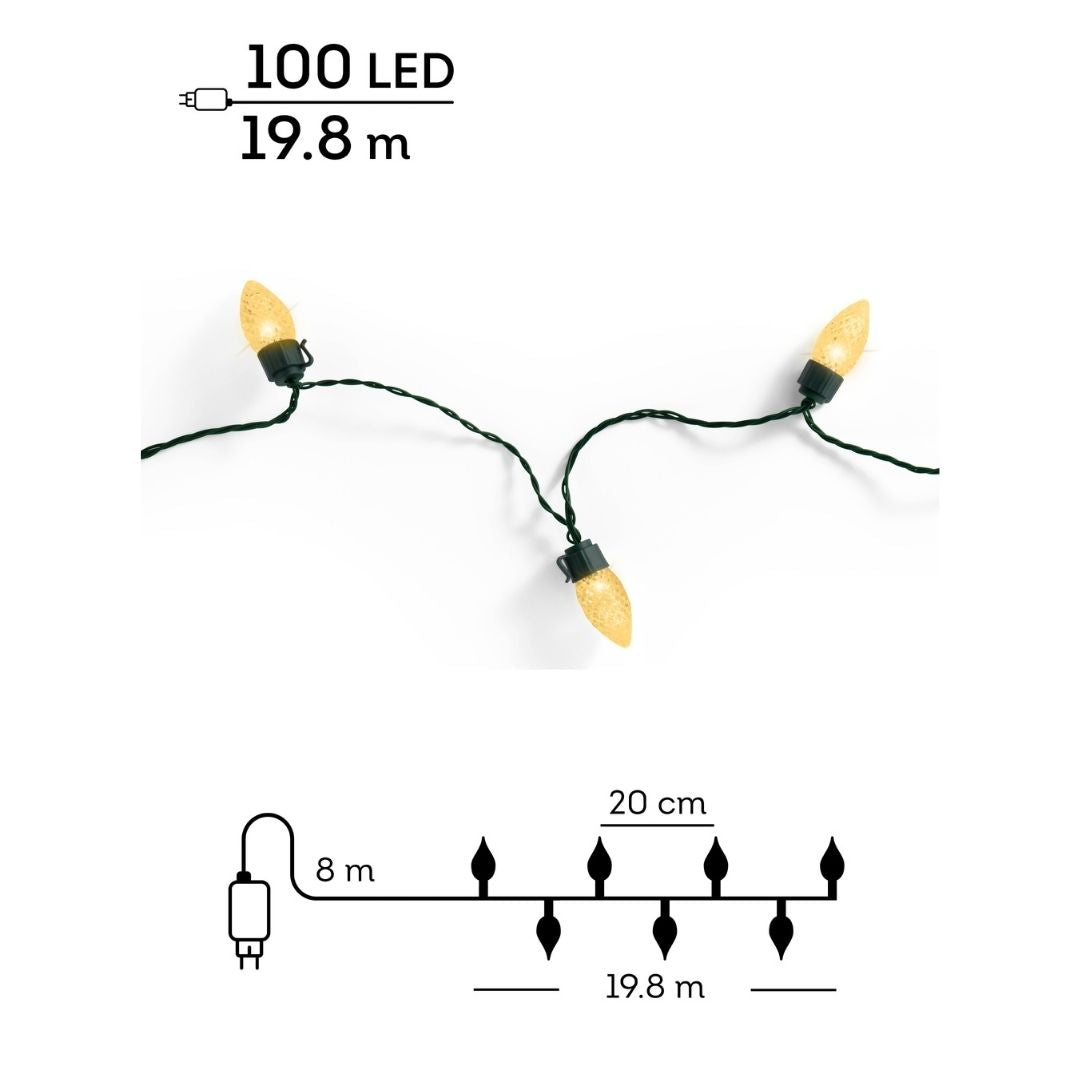 Christmas LED Vintage Lights XL Soft Gold 100 LED