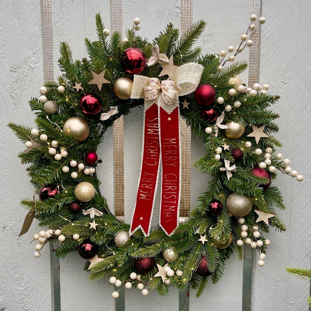 Christmas Wreath Festive White Berries