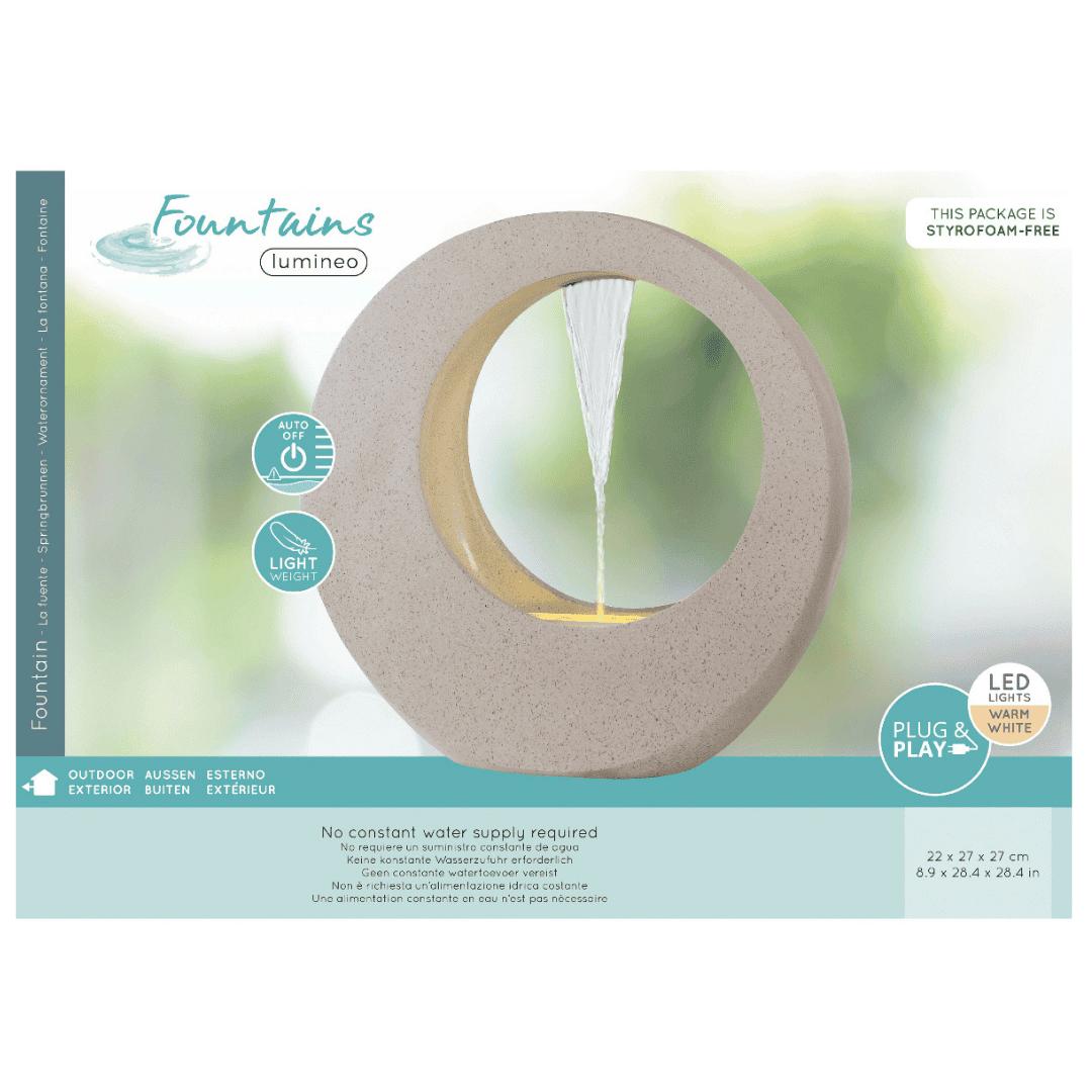 Circular Water Feature White - Small