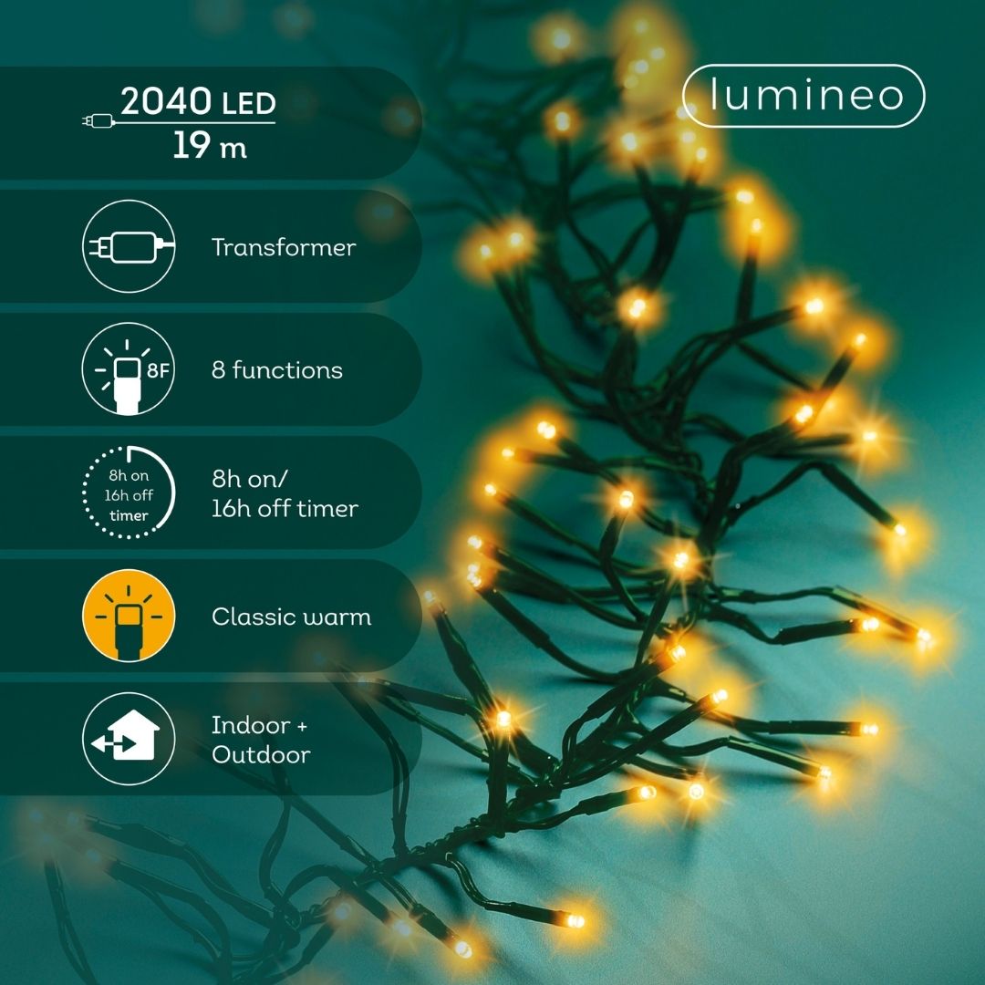 Christmas LED Cluster Lights Classic Warm 2040 LED