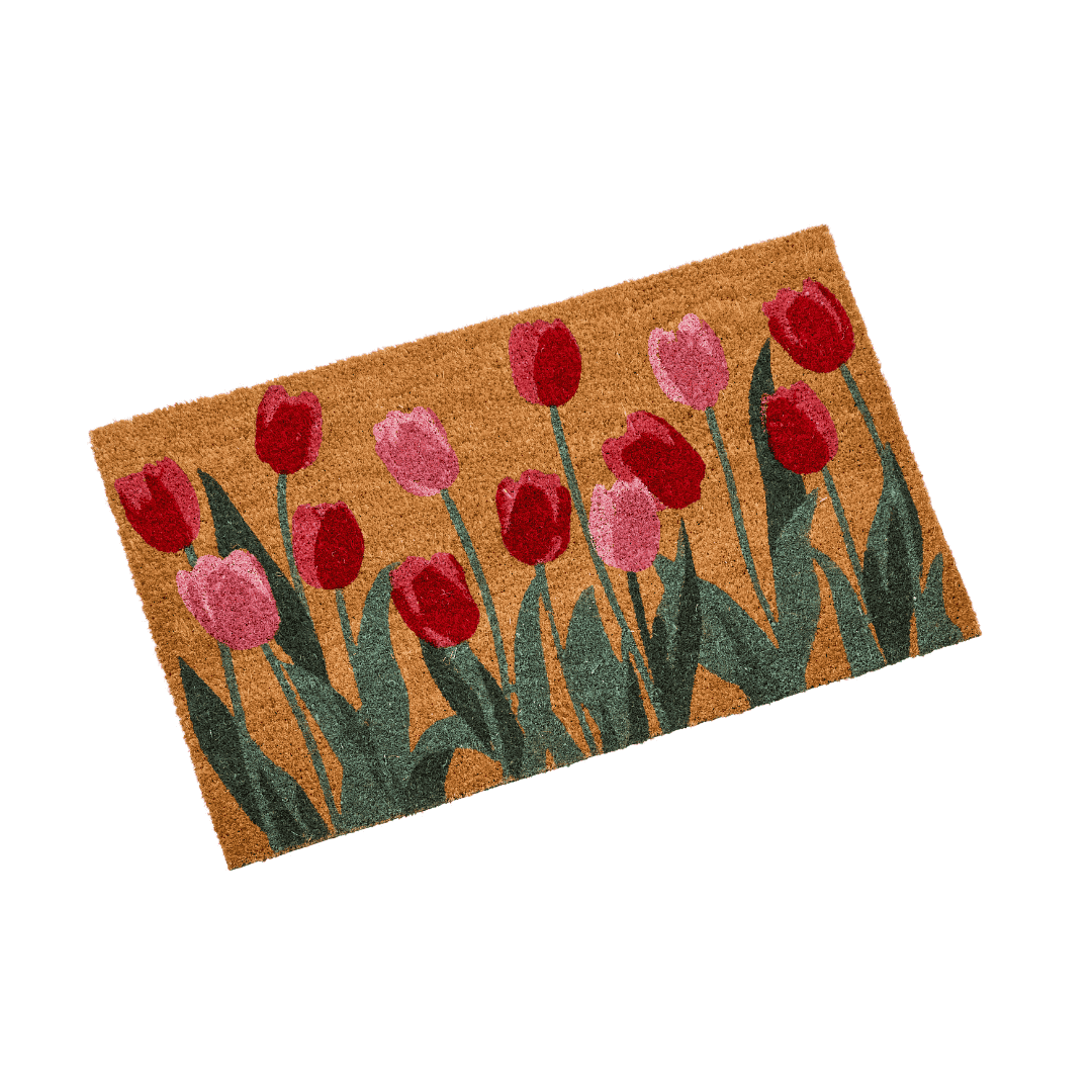 Coir Door Mat Tulips 45 x 75cm
