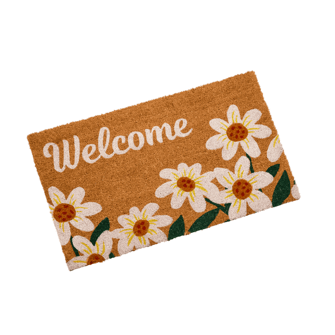 Coir Door Mat Welcome Daisy 45 x 75cm