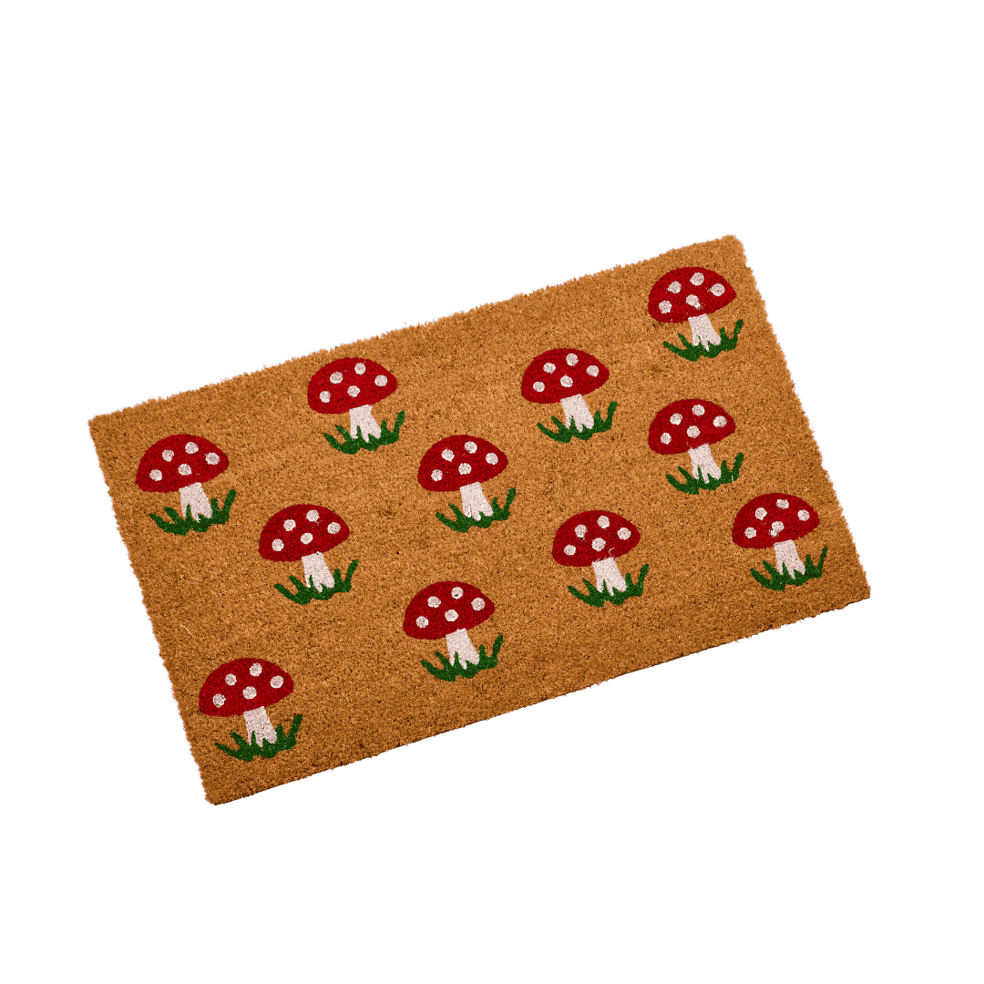 Coir Outdoor Door Mat Shrooms 45 x 75cm