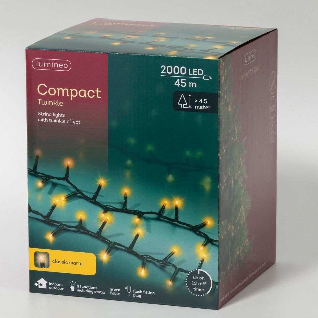 Christmas Lights 2000 LED - Compact, Classic Warm - Ideal for 8ft Tree